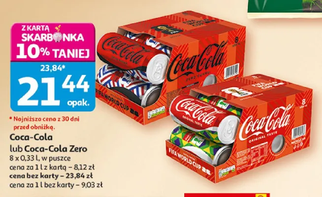 Napój gazowany Coca-Cola 8-pak promocja w Auchan