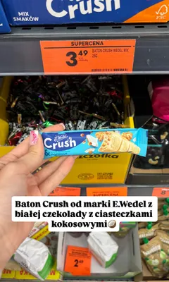 Baton Crush E.Wedel White Chocolate & Coconut promocja w Biedronka