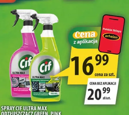 Spray odtłuszczający Cif Ultra Max Green promocja w Arhelan