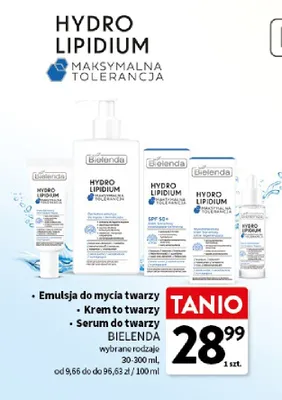 Emulsja do mycia twarzy Bielenda Hydro Lipidium promocja w Intermarche