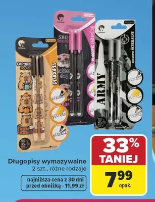 Długopisy wymazywalne Wikam 2-pak promocja w Carrefour
