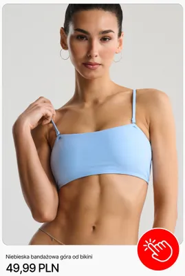 Góra od bikini bandażowa Cropp niebieska promocja w Cropp