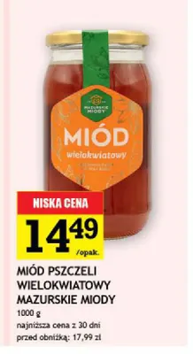 Miód pszczeli wielokwiatowy Mazurskie Miody promocja w Gram Market