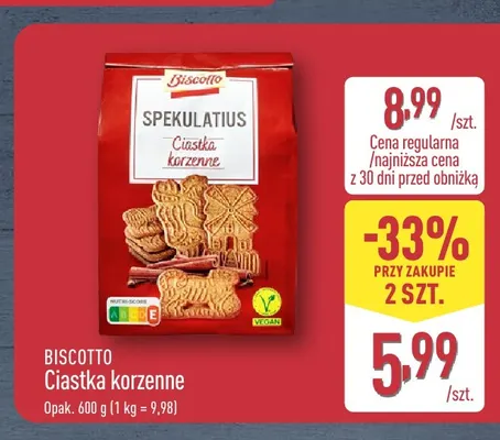 Ciastka korzenne Biscotto promocja w Aldi