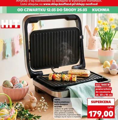Grill kontaktowy Inicio Compact GC270D promocja w Kaufland