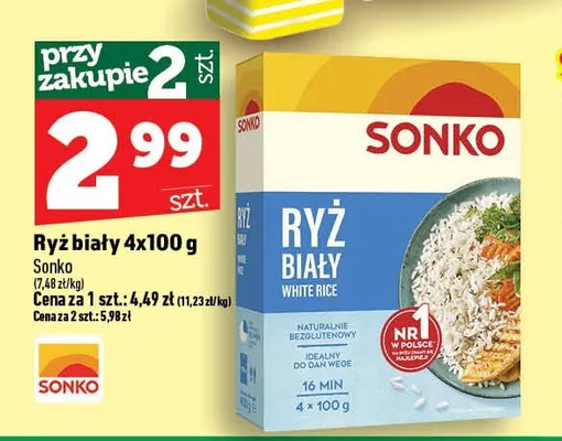 Ryż biały 4-pak Sonko promocja w TOPAZ