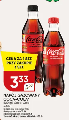 Napój gazowany Coca-Cola Zero Cukru promocja w Chata Polska