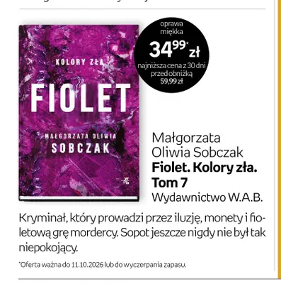 Książka Małgorzata Oliwia Sobczak Fiolet. Kolory zła. Tom 7 Wydawnictwo W.A.B. promocja w Empik