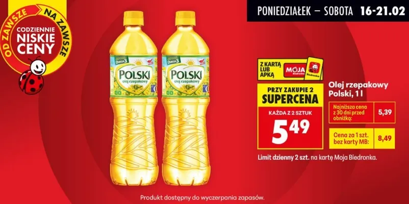 Olej rzepakowy promocja w Biedronka
