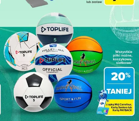 Piłki nożne, koszykowe, siatkowe promocja w Carrefour