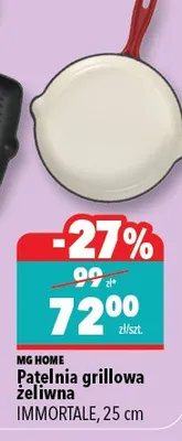 Patelnia grillowa żeliwna IMMORTALE, 25cm Mg Home promocja w Biedronka Home
