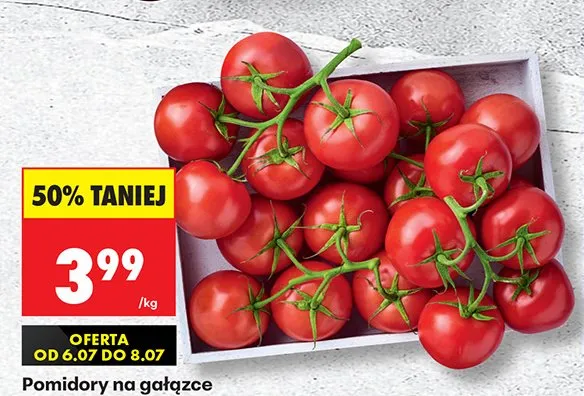 Pomidory na gałązce promocja w Biedronka