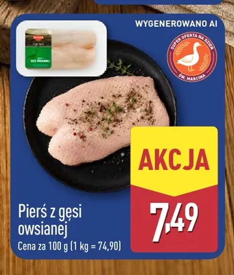 Pierś z gęsi owsianej promocja w Aldi