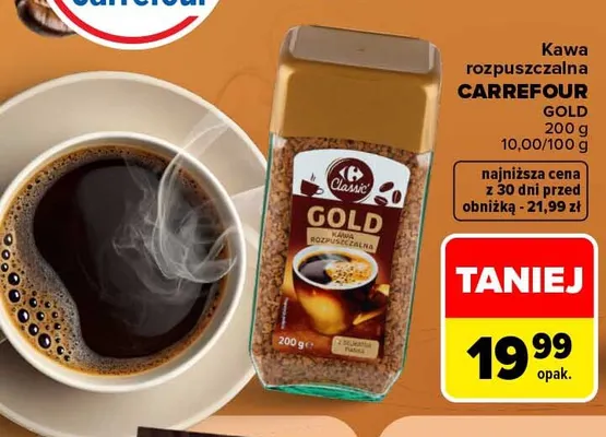 Kawa rozpuszczalna Carrefour Gold promocja w Carrefour Market