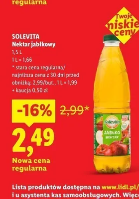 Nektar jabłkowy Solevita promocja w Lidl
