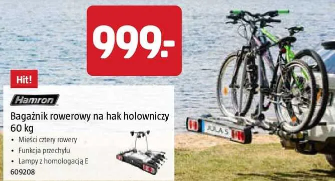 Bagażnik rowerowy na hak holowniczy Hamron 60kg promocja w Jula
