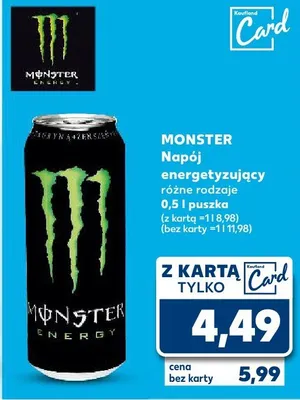 Napój energetyzujący Monster promocja w Kaufland