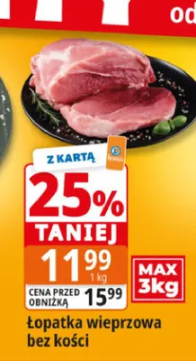 Łopatka wieprzowa bez kości promocja w Leclerc