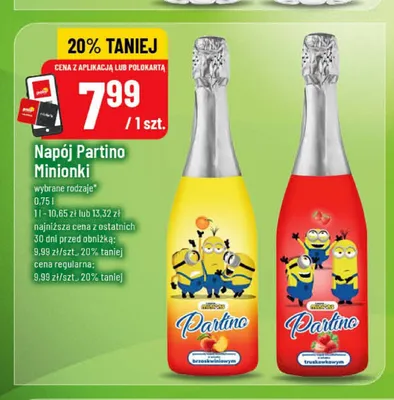 Napój Partino Minionki o smaku brzoskwiniowym promocja w POLOmarket