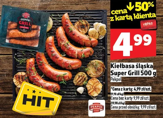 Kiełbasa śląska Super Grill 500g promocja w TOPAZ
