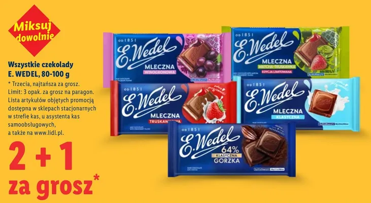 Czekolady wszystkie rodzaje 80-100 g promocja w Lidl