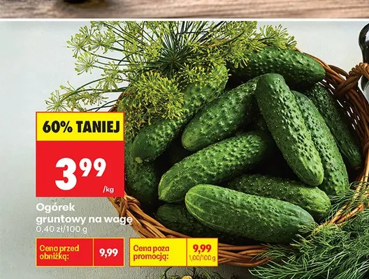 Ogórek gruntowy na wagę promocja w Biedronka