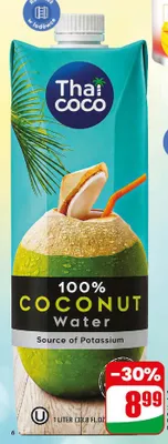 Woda kokosowa Thai Coco 100% promocja w Dino