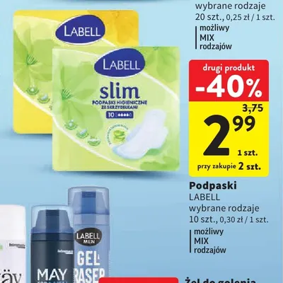 Podpaski Labell promocja w Intermarche