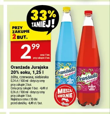 Oranżada Jurajska czerwona promocja w Twój Market