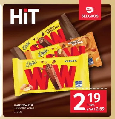 Wafel WW gorzka czekolada E.Wedel promocja w Selgros
