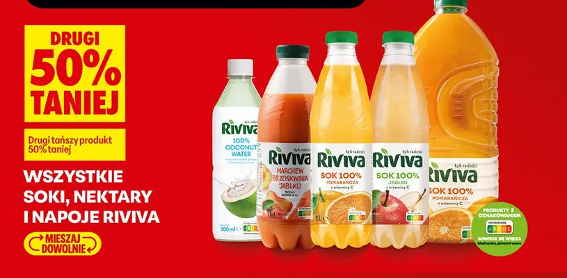 Soki nektary i napoje Riviva promocja w Biedronka