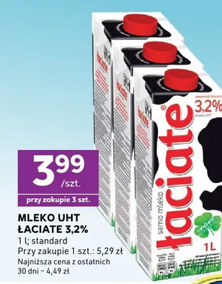 Mleko UHT Łaciate 3,2% promocja w Stokrotka