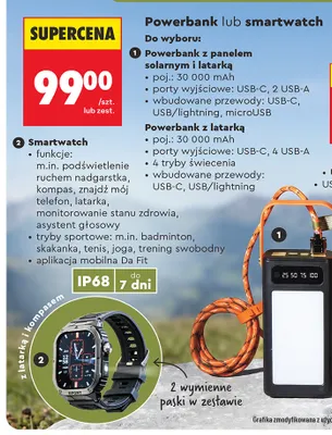 Powerbank z panelem solarnym i latarką Wild Trek promocja w Biedronka