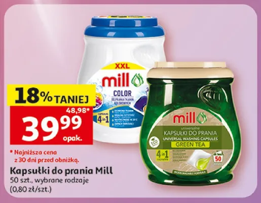 Kapsułki do prania Mill Color promocja w Auchan