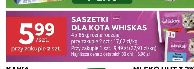 Saszetki dla kota Whiskas 4-pak promocja w Stokrotka