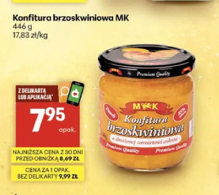 Konfitura brzoskwiniowa MK promocja w Delikatesy Centrum