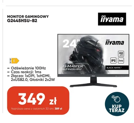 Monitor gamingowy Iiyama G-Master G2445HSU-B2 promocja w Max Elektro