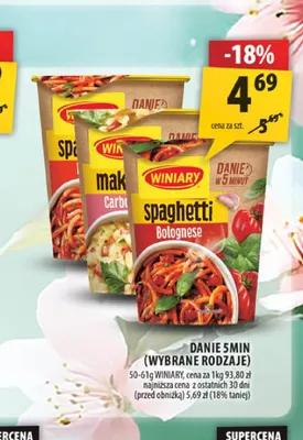Danie 5 Minut Spaghetti Bolognese Winiary promocja w Arhelan