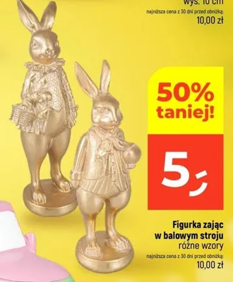 Figurka złota elegancki zając promocja w Dealz