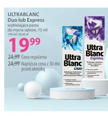 Wybielająca pasta do mycia zębów ULTRABLANC Duo promocja w Hebe