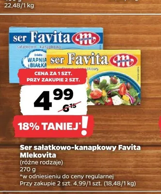 Ser sałatkowo-kanapkowy Favita Mlekovita promocja w Netto