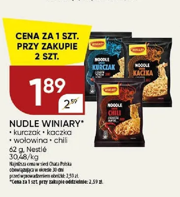 Nudle Winiary chili promocja w Chata Polska