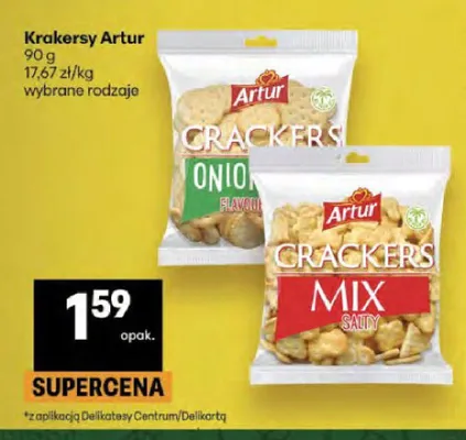 Krakersy Artur Onion promocja w Delikatesy Centrum