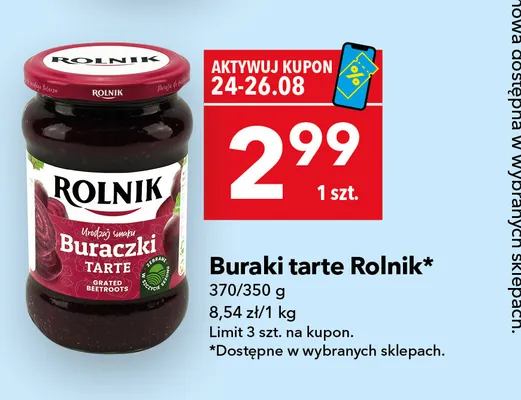 Buraki tarte Rolnik promocja w LEWIATAN