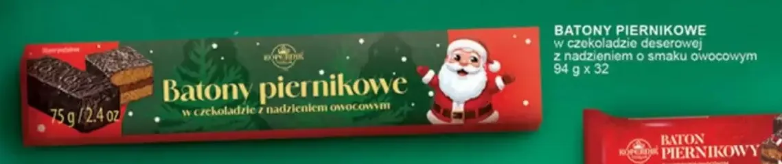 Batony piernikowe w czekoladzie deserowej z nadzieniem o smaku owocowym 32-pak Kopernik promocja w Makro