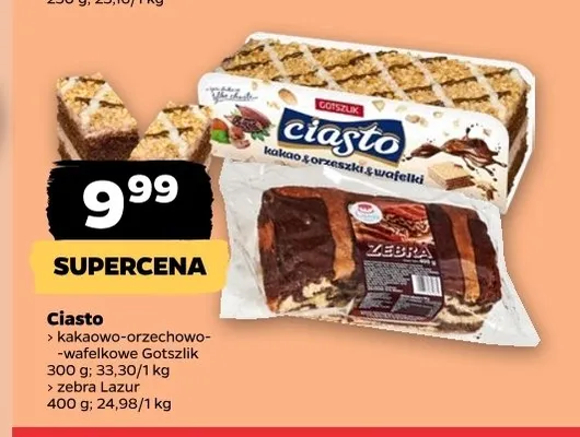 Ciasto kakaowo-orzechowo-wafelkowe Gotszlik promocja w Netto