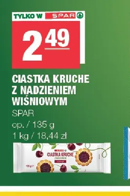 Ciastka kruche z nadzieniem wiśniowym SPAR promocja w SPAR
