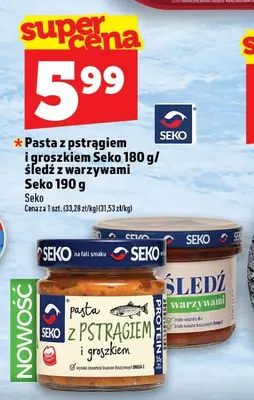 Pasta z pstrągiem i groszkiem Seko promocja w TOPAZ