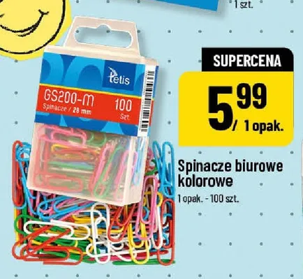 Spinacze biurowe kolorowe Tetis promocja w POLOmarket