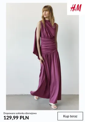 Drapowana sukienka dżersejowa H&M promocja w H&M